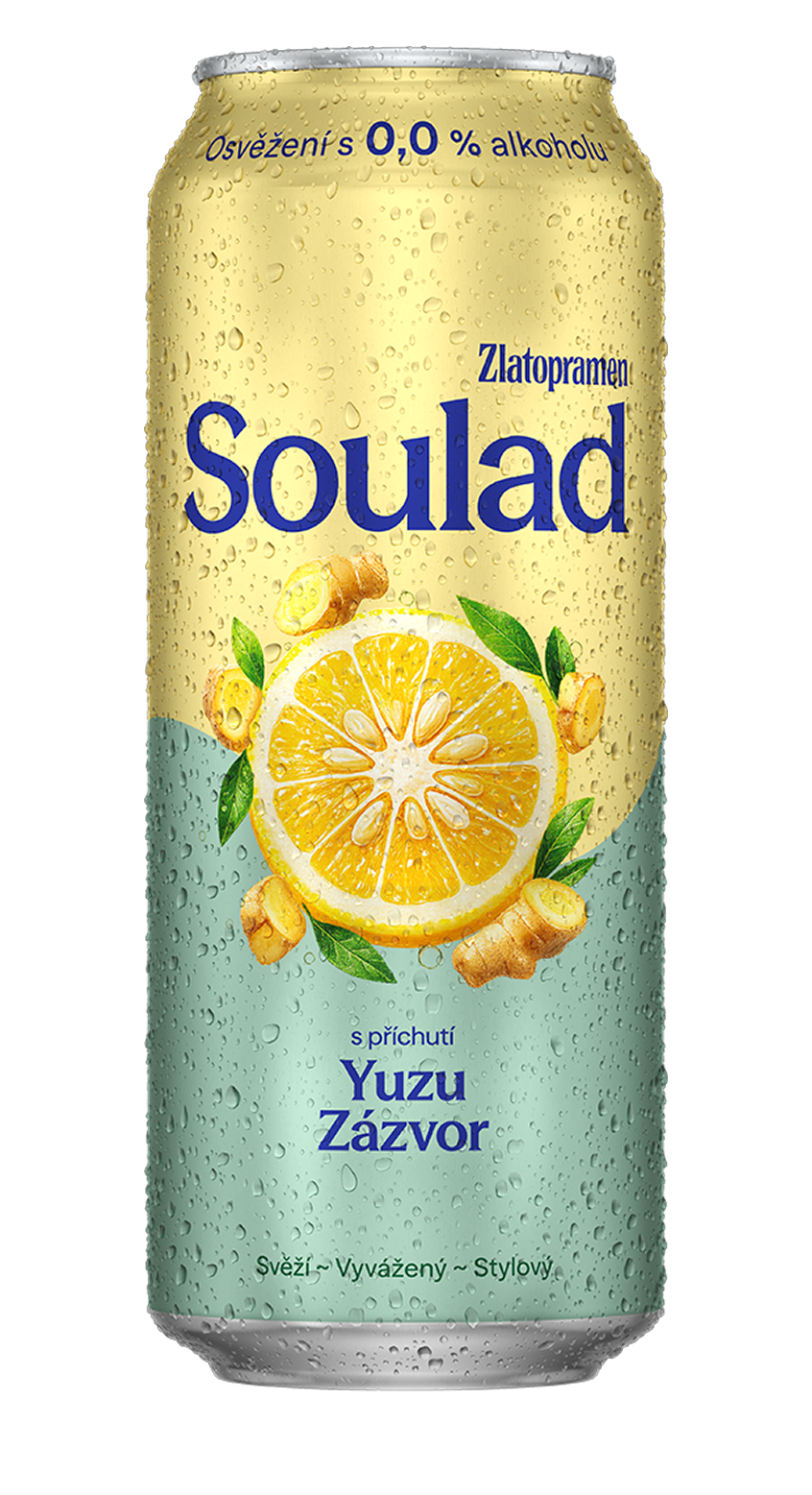 Soulad 0,0 % yuzu a zázvor 0,5 l plech