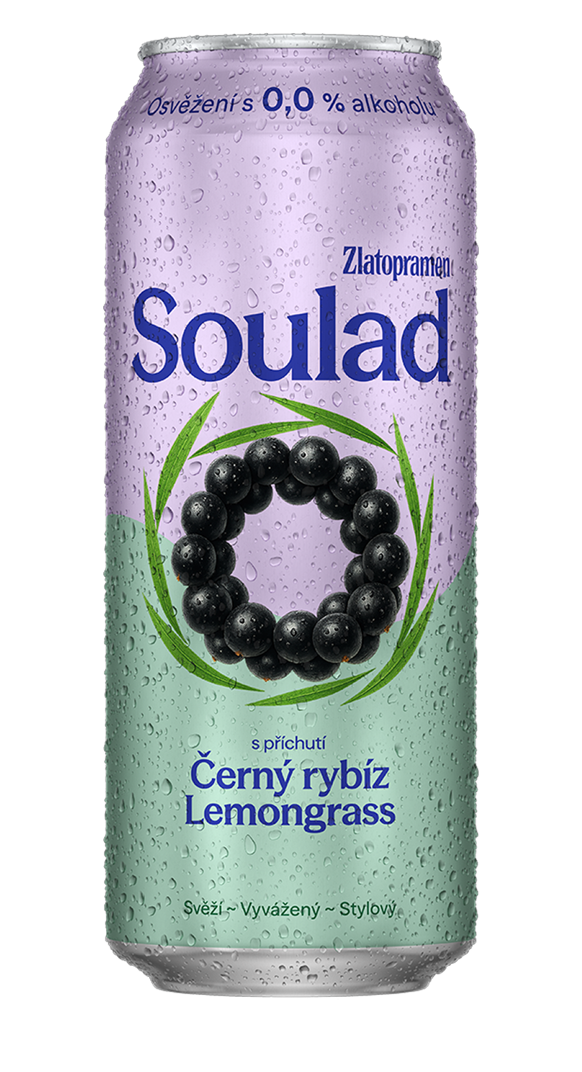 Soulad 0,0 % rybíz a lemongrass 0,5 l plech
